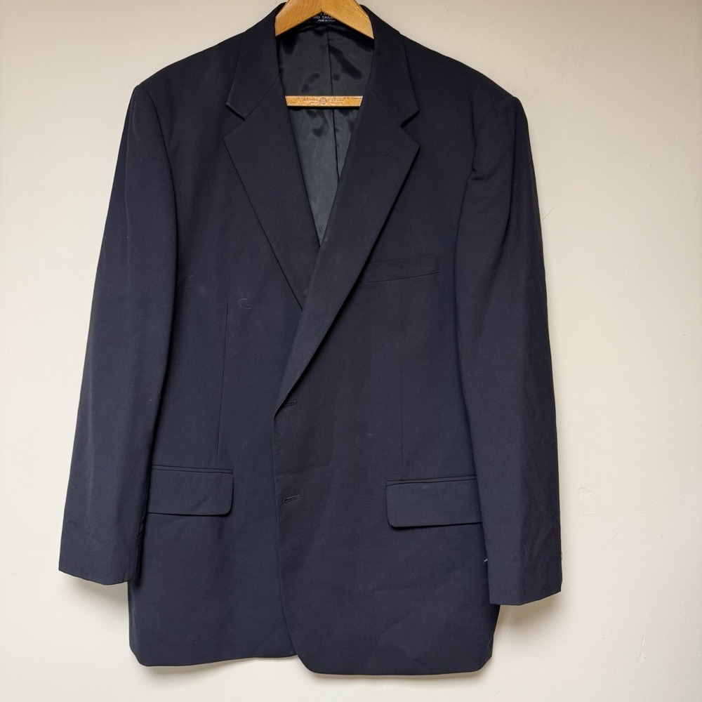 Alan Flusser Men's Navy Blue‎ Wool Suit Coat Size 48R